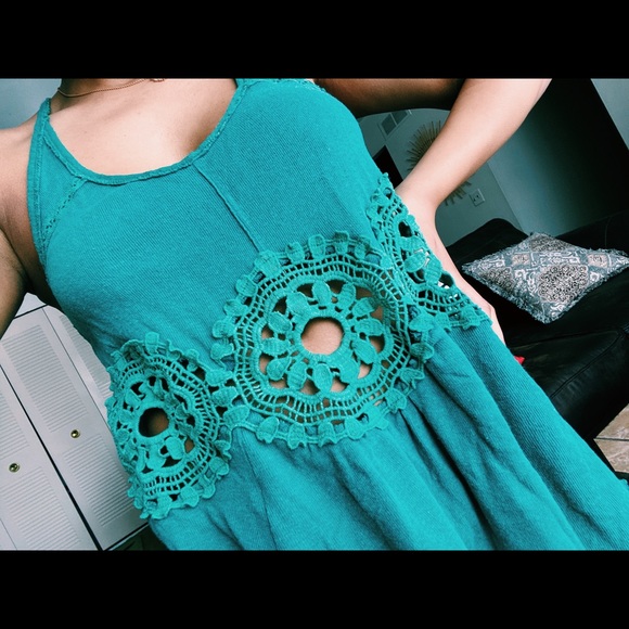 *FREE PEOPLE* Sundial Turquoise Tank Top - Picture 7 of 10